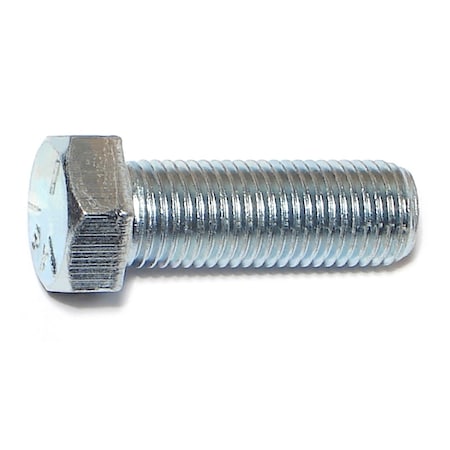 Grade 5, 7/16-20 Hex Head Cap Screw, Zinc Plated Steel, 1-1/4 In L, 8 PK